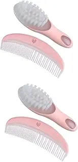 Vaguelly 2 Sets Baby Brush and Comb Set Newborn Infant Grooming Kit Static-Free Smooth and Safe for Hair