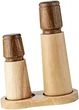 MYCENSE Salt and Pepper Mill Set Wood 5inch and 7inch,Adjustable Coarseness, Manual Salt Mill