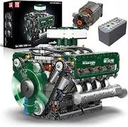 Mould King 10182 Technology V8 Dual Turbo Tank Engine Building Blocks Toy, 8-CylinderEngine Clamping Blocks Set, MOC Engine Construction Model Toys for Adults/Kids 14+ (2250+ PCS)