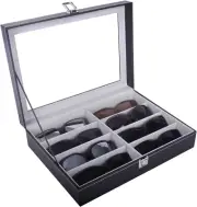 Leather Eyeglasses Storage Sunglass Glasses Display Case Organizer