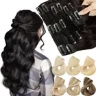 Double Weft Clip In Thick Human Hair Extensions Real Remy Full Head Body Wave
