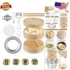 Elegant 59-Pcs Bamboo Steamer Basket Set for Healthy Cooking and Dumpling Making