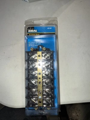 Ideal 89-507 Terminal Strip, Shorting Block, 6-Pole, 22-6 AWG, #10-32 Slotted