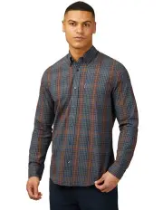 [Ben Sherman] Check Long Sleeve Shirt in Dark Navy