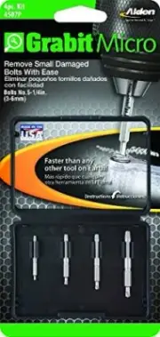 Micro Grabit Broken Bolt Extractor Kit - Two-step Drill Bit Screw 4 pc