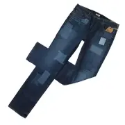NWT True Religion Cora in Forgotten Path Patched Patchwork Straight Jeans 31
