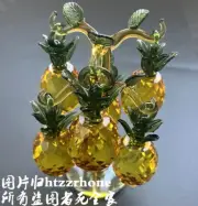 Crystal Glass Pineapple Fruit Tree Bonsai Ornaments Gift Home Feng Shui Decor