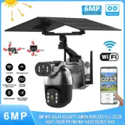 6MP WiFi Solar Security Camera Wireless Full Color Night Vision PIR Two-Way Audi