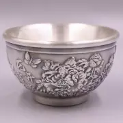 Pure Silver 999 Double-layer Anti-scald Cup Fine Silver Small Tasting Tea Bowl