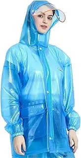 Raincoat Poncho Raincoat for Cycling Motorcycle Outdoor Hiking Split Waterproof Jacket and Pants Sets Rain Coat (Color : Blue, Size : Large)