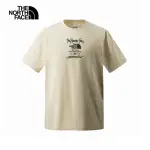 【THE NORTH FACE】TNF 北臉 短袖上衣 U MFO TYPESETTING LOGO S/S TEE - AP 男女 米色(NF0A8AUW3X4)