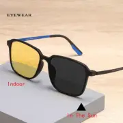 Men Photochromic Progressive Multifocal Reading Glasses Anti Blue Light Glasses