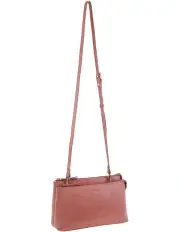 [PIERRE CARDIN] Leather Crossbody Bag in Marsala