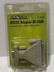 Dick Smith Electronics DB9 9-Pin Male to DB25 Female 25-Pin Serial Adaptor NEW