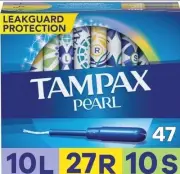 Tampax Pearl Tampons Trio Pack Light/Regular/Super Unscented 47 CT, New