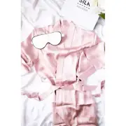 NEW Silk Magnolia Pure Silk Dressing Gown Peony Pink XL