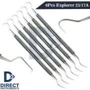 6 Pieces Dental Explorer 17/23 Diagnostic Hook Calculus Pick Examination Probes
