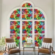 DKTIE Window Privacy Film with Installation Tools, Static Cling Rose Window S...