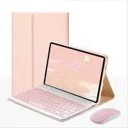 Rk102 Bluetooth Keyboard Mouse and Case for iPad 10.22021/2020/2019/iPad Air 10.5/iPad Pro10.5-pink