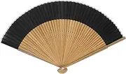 [大西賢製販] Ken Onishi S22-MTM04 Folding Folding Fan, Plain Cotton 9.1 inches (23 cm), Black, Ripple S22-MTM04, Made with Japanese Fabric