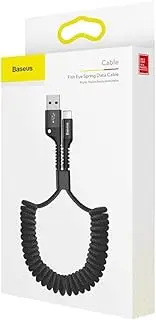 Baseus 1m Coiled Spring USB Charging Cable for Apple 8-Pin iPhone X / 8/7 / 6 (Black)