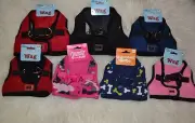 DOG SOFT HARNESS MALE FEMALE PINK RED NAVY BLUE BLACK XS S M ( 1 HARNESS ) NWT