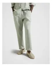 [Fine Day] Linen Pant in Light Green
