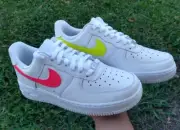Nike Air Force 1 Womens /GS White Pink Yellow Neon Custom Multi Size AF1