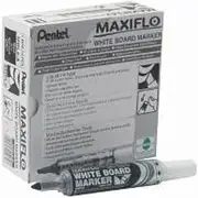 Pentel Maxiflo Whiteboard Marker Chisel Point 1.1~4.8mm Nib Green Ink, Box of 12 Markers (MWL6S-A)
