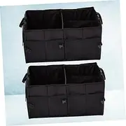 Amosfun 2Pcs Collapsible Car Trunk Storage Box Durable Multifunctional Organizer Portable Space Saving Container for Car Accessories Groceries Emergency Gear