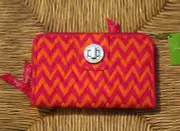 NWT Vera Bradley Turn Lock Wallet in Ziggy Zags Cards ID Folder Gift HTF