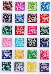Operitacx 24 Fingerpaint Inkpad Set Fingerprint Stamp Pad for Boys and Girls Adults DIY Craft Kit Easy Wash-Off Ink