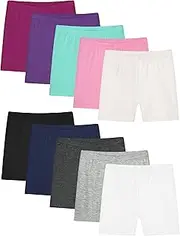 [Ruisita] Resinta 10 Pack Girls Bike Shorts Cartwheel Shorts for Girls Toddler Under Dress Dance Short Kids Biker Shorts Multicolor, Black,beige,dark Gray,gray,white,navy,plum,hot Pink,grape Purple,lake Blue,