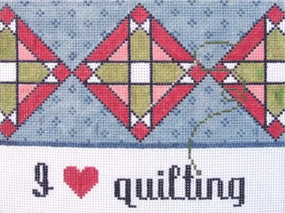 I Love Quilting Hand Painted Needlepoint Canvas