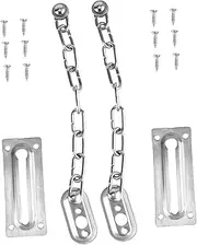 Tofficu 2 Pcs Stainless Chain Door Lock Home Security Lock for Front Interior Doors Easy Installation Heavy Duty Stainless Steel Chain Latch for Safety Privacy