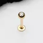 14 Karat Gold Gem Ball Top Flat Back Stud Labret