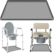 Bedside Commodes Mat Portable Bedside Toilet Mat with Raised Edge, Under Commode Chair Mat Non-Slip Recycle Commode Toilet Pad Waterproof Floor Protector, Silicone Mat for Porta Potty, 23.6"X19.7"