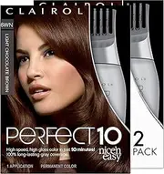 Clairol Nice'n Easy Perfect 10 Permanent Hair Dye, 6WN Light Chocolate Brown Hair Color, Pack of 2