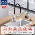 ACA Pull Down Kitchen Sink Mixer Tap Swivel Brushed Deck Mount Laundry Faucet