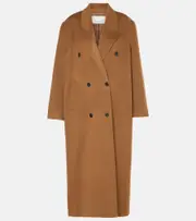 [The Frankie Shop] The Frankie Shop Gaia double-breasted wool-blend coat AU 10 brown