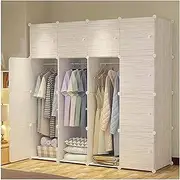 Portable Wardrobe Cloth Wardrobe Wardrobe Bedroom Stitching Shelves Durable Clothes Family Bedroom Simple Clothes Clothes Rack Portable Wardrobe/147Cm