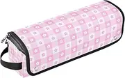[sanluoli] 2-in-1 Curling Iron Travel Case with Removable Heat Resistant Mat Large Capacity Hair Straighteners Organizer Peach Little Blooms Summer Cute