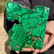 1.59LB Natural malachite slice crystal luster quartz mineral specimen healing