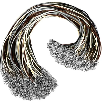 100 Pcs 19.7 Inch Waxed Leather Necklace Cords String for Pendants Bracelets