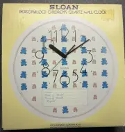 Vintage Sloan Personalized Children’s Quartz Wall Clock- NIB