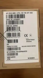 HP 1.8TB SAS 10K 12Gb/s K2P94A 810760-001 3PAR StoreServ 8000 SFF HDD
