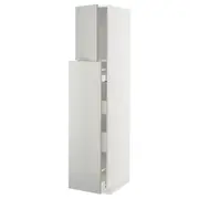 METOD / MAXIMERA hc w p-o func 1dr/4drw, white/Havstorp light grey, 40x60x200 cm