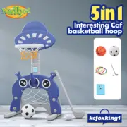 Kidbot Kids Basketball Hoop Set Stand 5-in-1 Activity Centre Toys Sports