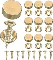 uxcell Brass Decorative Screws with Caps, Mirror Screw Self Tapping Screws Decorative Cover - Fitting for(Furniture Fixing- Wall Hangings - Wood Handcrafted) 12mm & 10 Pack & Yellow