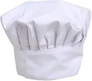 [TOZLU] 1 Pcs Chef Hat Elastic Mushroom Pleated Low Cap Kitchen Cooking Chef CapWhite and Creative Nice Processing